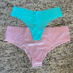 NEW 🌟 VICTORIAS SECRET PINK 2 pack size Large you get 1 thong 1 cheekster NEW